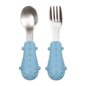 Kit Talheres Silicone e Aço Inox Dino Buba