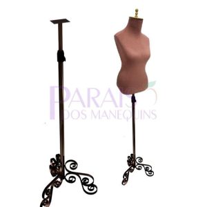 Busto Look Rose Com Pedestal Vintage Bronze