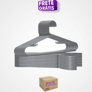 Caixa com 300 Cabides Tradicional Fino Prata – 4203PT- Frete Grátis