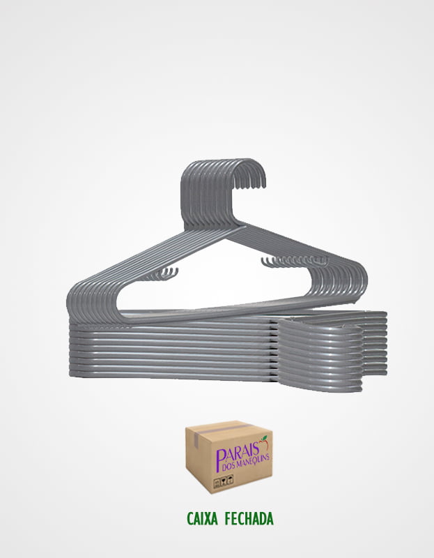 Caixa com 300 Cabides Tradicional Fino Prata – 4203PT