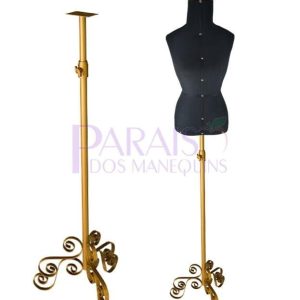 Busto Costura Com Pedestal Vantage Dourado.