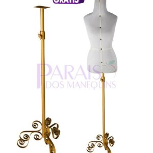 Busto Costura Bege Com Pedestal Vantage Dourado- FG