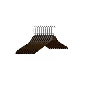 4220MM – Kit c/ 10 Cabides madeira s/ barra c/ gancho de luxo Cromado Mesclado