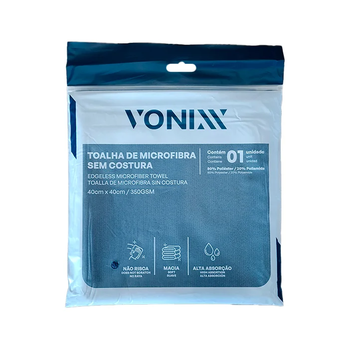 Toalha Microfibra sem Costura 40X40Cm Vonixx