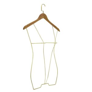 4257DM- Kit c/5 cabides colan silhueta 3D adulto Dourado Marfim