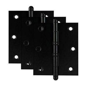 DOBRADIÇA PARA PORTA 3X2.1/2 PINO BOLA COM ANEL PRETA – KIT COM 3 UNIDADES